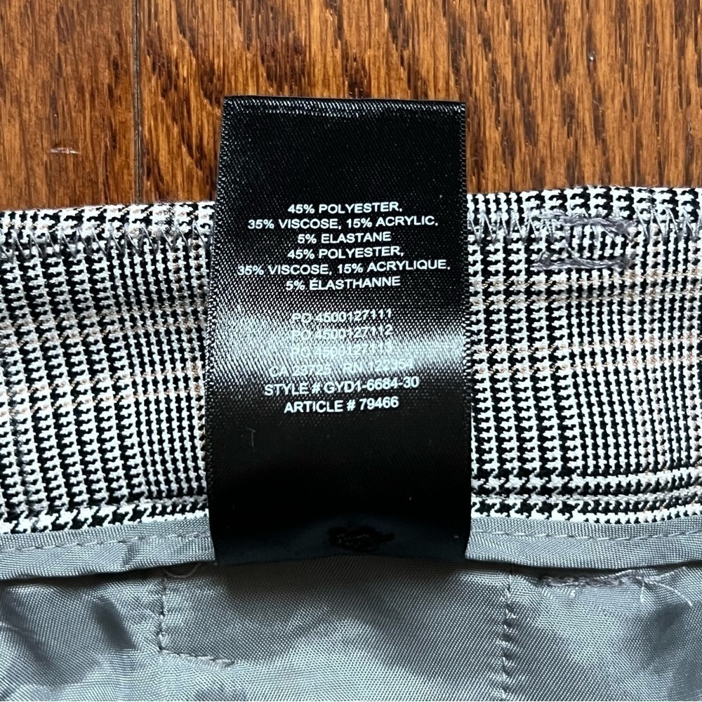 Aritzia Babaton Gray Plaid Quentin Crop Ankle Trouser Dress Pants - Sz 0 - Picture 12 of 15